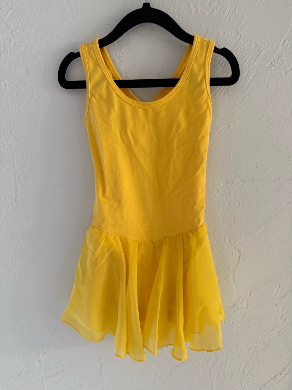 Girls' Yellow Tank Ballet Dress with Chiffon Skirt